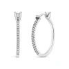9ct White Gold 0.10ct Diamond Hoop Earrings