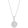 9ct White Gold 0.15ct Diamond Illusion Halo Pendant