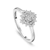 9ct White Gold 0.27ct Diamond Illusion Set Cluster Ring