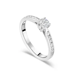 18ct White Gold 0.50ct Diamond Tulip Setting Shoulders Ring