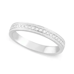 9ct White Gold 0.10ct Diamond Dot 2.5mm Ladies' Wedding Ring