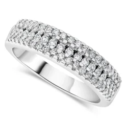 18ct White Gold 0.33ct Diamond Three Row Eternity Ring