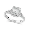 18ct White Gold 0.70ct Diamond Baguette Cluster Ring