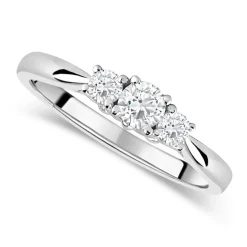 18ct White Gold 0.33ct Diamond Trilogy Tulip Setting Ring