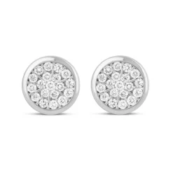 9ct White Gold 0.25ct Diamond Cluster Stud Earrings