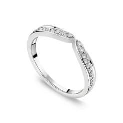 9ct White Gold 0.15ct Diamond Wishbone Dress Ring