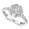 18ct White Gold 0.50ct Diamond Hexagon Cluster Ring