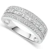 9ct White Gold 0.33ct Diamond Pave Set Wedding Ring
