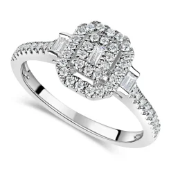 18ct White Gold 0.37ct Diamond Double Halo Ring