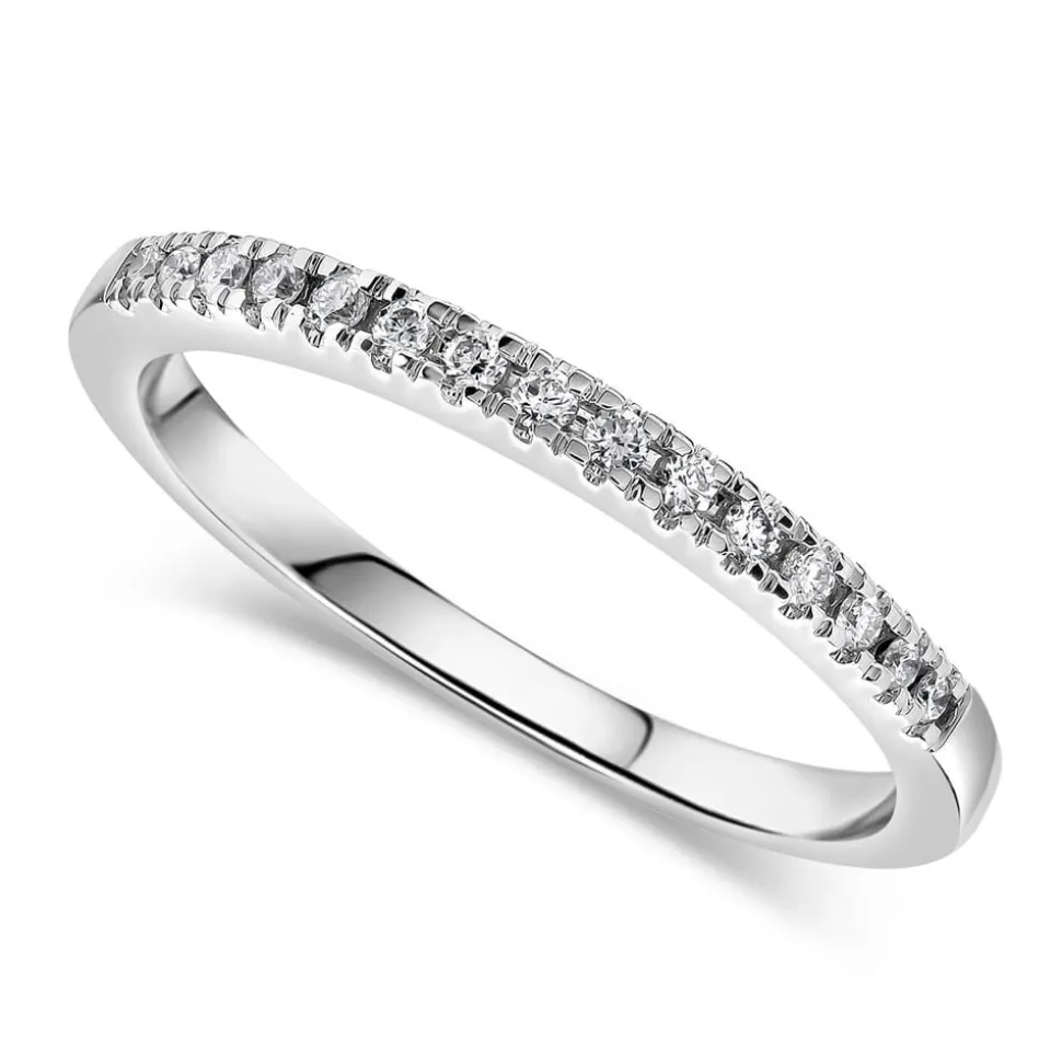 9ct White Gold 0.07ct Diamond Claw Eternity Ring