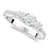 18ct White Gold 1.00ct Diamond Trilogy Tulip Setting Ring
