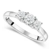 18ct White Gold 0.50ct Diamond Trilogy Tulip Setting Ring