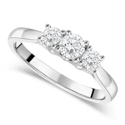 18ct White Gold 0.50ct Diamond Trilogy Tulip Setting Ring