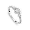 18ct White Gold 0.49ct Diamond Halo Baguette Shoulders Ring