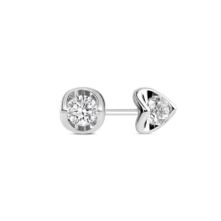 9ct White Gold 0.25ct Diamond Mirror Setting Stud Earrings
