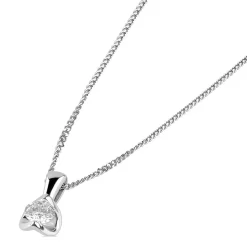 9ct White Gold 0.15ct Diamond Mirror Setting Pendant