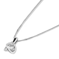 9ct White Gold 0.25ct Diamond Mirror Setting Pendant