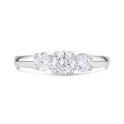 18ct White Gold 0.75ct Diamond Three Stone Ring