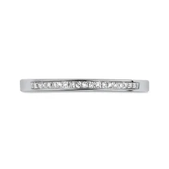 9ct White Gold 0.04ct Diamond Channel Wedding Band
