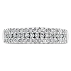 18ct White Gold 0.33ct Diamond Three Row Eternity Ring