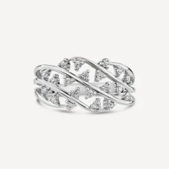 9ct White Gold 0.25ct Diamond Speckle Dress Ring