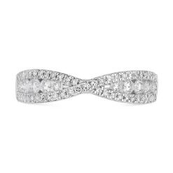 9ct White Gold 0.50ct Diamond Crossover Ring