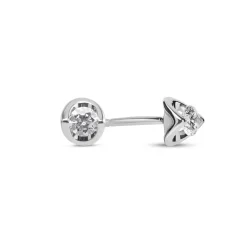 9ct White Gold 0.15ct Diamond Mirror Setting Stud Earrings