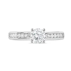 18ct White Gold 0.75ct Diamond Tulip Setting Shoulders Ring