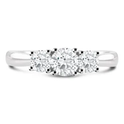 18ct White Gold 0.75ct Diamond Trilogy Tulip Setting Ring