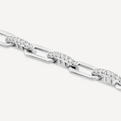 9ct White Gold 0.40ct Diamond Paperlink Bracelet