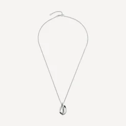 9ct White Gold 0.05ct Diamond Set Open Swirl Pendant