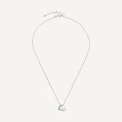 9ct White Gold 0.05ct Diamond Triangled Pave Necklet