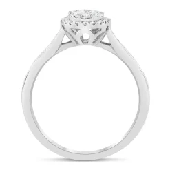 18ct White Gold 0.50ct Diamond Oval & Shoulders Ring
