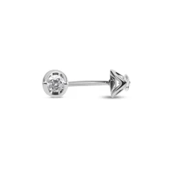 9ct White Gold 0.15ct Diamond Mirror Setting Stud Earrings