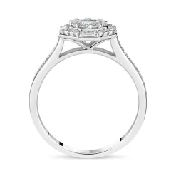 18ct White Gold 0.50ct Diamond Hexagon Cluster Ring