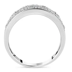 9ct White Gold 0.33ct Diamond Pave Set Wedding Ring
