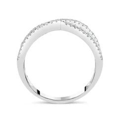 9ct White Gold 0.50ct Diamond Crossover Ring