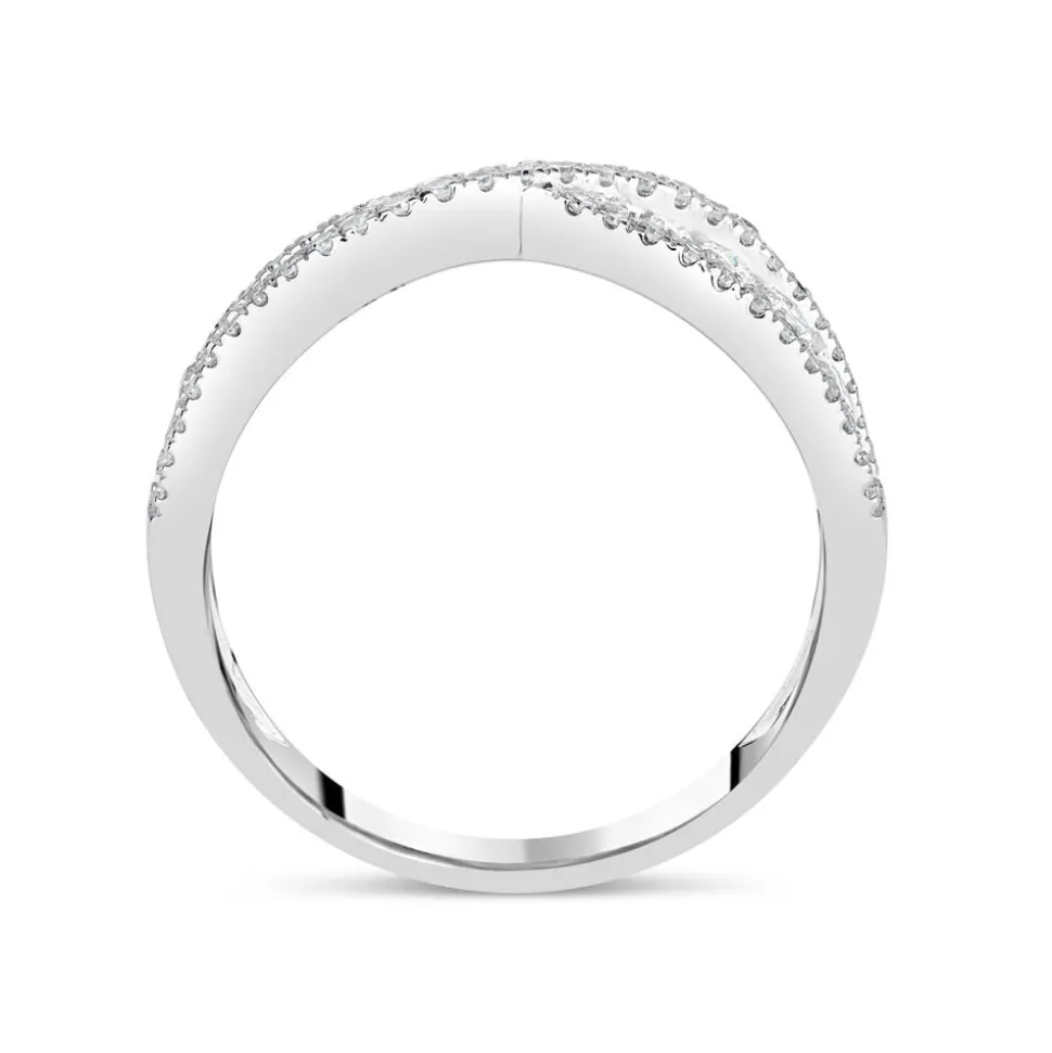 9ct White Gold 0.50ct Diamond Crossover Ring