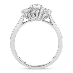 18ct White Gold 1.00ct Diamond Trilogy Tulip Setting Ring