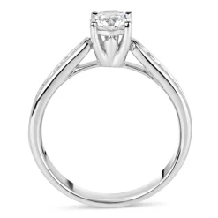 18ct White Gold 0.75ct Diamond Tulip Setting Shoulders Ring