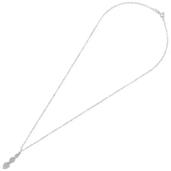 9ct White Gold 0.15ct Diamond Pave Twisted Drop Pendant