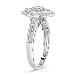 9ct White Gold 0.50ct Diamond Marquise Cluster Ring