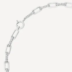 9ct White Gold 0.40ct Diamond Paperlink Bracelet