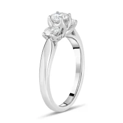 18ct White Gold 0.75ct Diamond Three Stone Ring