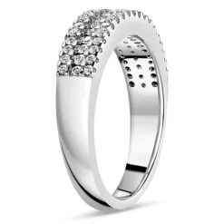 18ct White Gold 0.33ct Diamond Three Row Eternity Ring