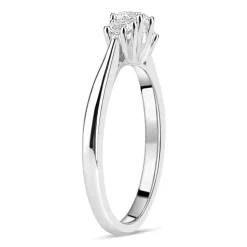 18ct White Gold 0.33ct Diamond Trilogy Tulip Setting Ring