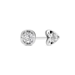 9ct White Gold 0.25ct Diamond Mirror Setting Stud Earrings