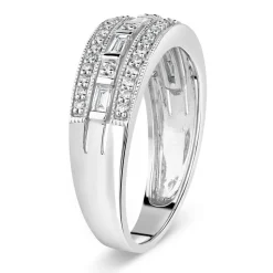 9ct White Gold 0.33ct Diamond Pave Set Wedding Ring