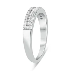 18ct White Gold 0.30ct Diamond Three Row Eternity Ring
