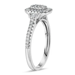 18ct White Gold 0.37ct Diamond Double Halo Ring